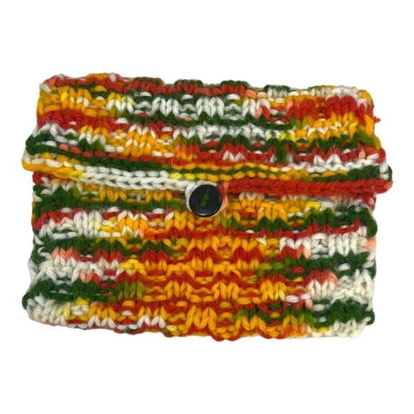 MCM Boho Crochet Purse and Coin Pouch Set Handmade Knit Shoulder Bag Wallet Set - Picture 2 of 11